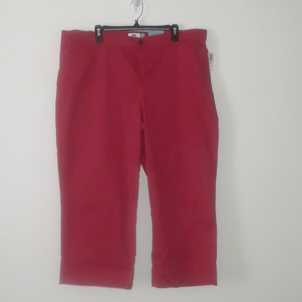 Twill wide leg capri
